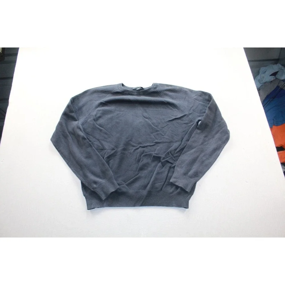 Banana Republic Sweater Mens M Gray Crew Neck Long Sleeve Raglan